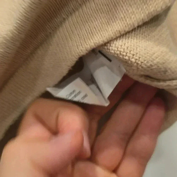 J. Crew beige 3/4  sleeve embellished blouse - Picture 5 of 6